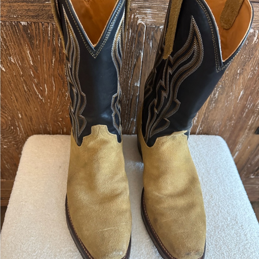 Tecovas Men's Tan and Black Western Boots